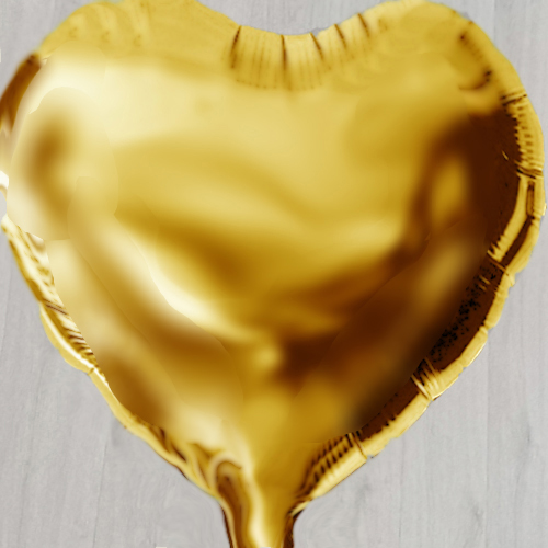 Золотое сердечко надувное с гелием большое