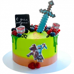 Торт на заказ на детский день рождения майнкрафт