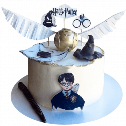 Торт с Гарри Поттером голубой