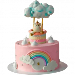 Торт с единорогом и радугой