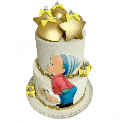 Торт на день рождения мальчика двухярусный